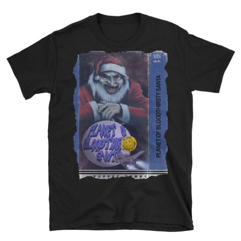 Planet of Bloodthirsty Santa VHS cover T-shirt