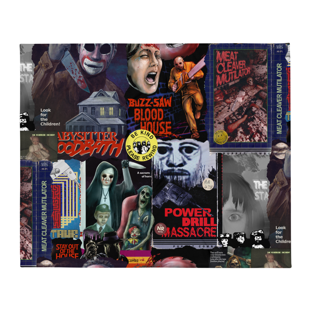 Horror vhs blanket hotsell