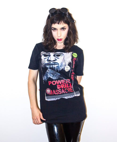 'The Power Drill Massacre' Police Sketch VHS T-shirt