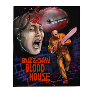 Buzz Saw Blood House Throw Blanket